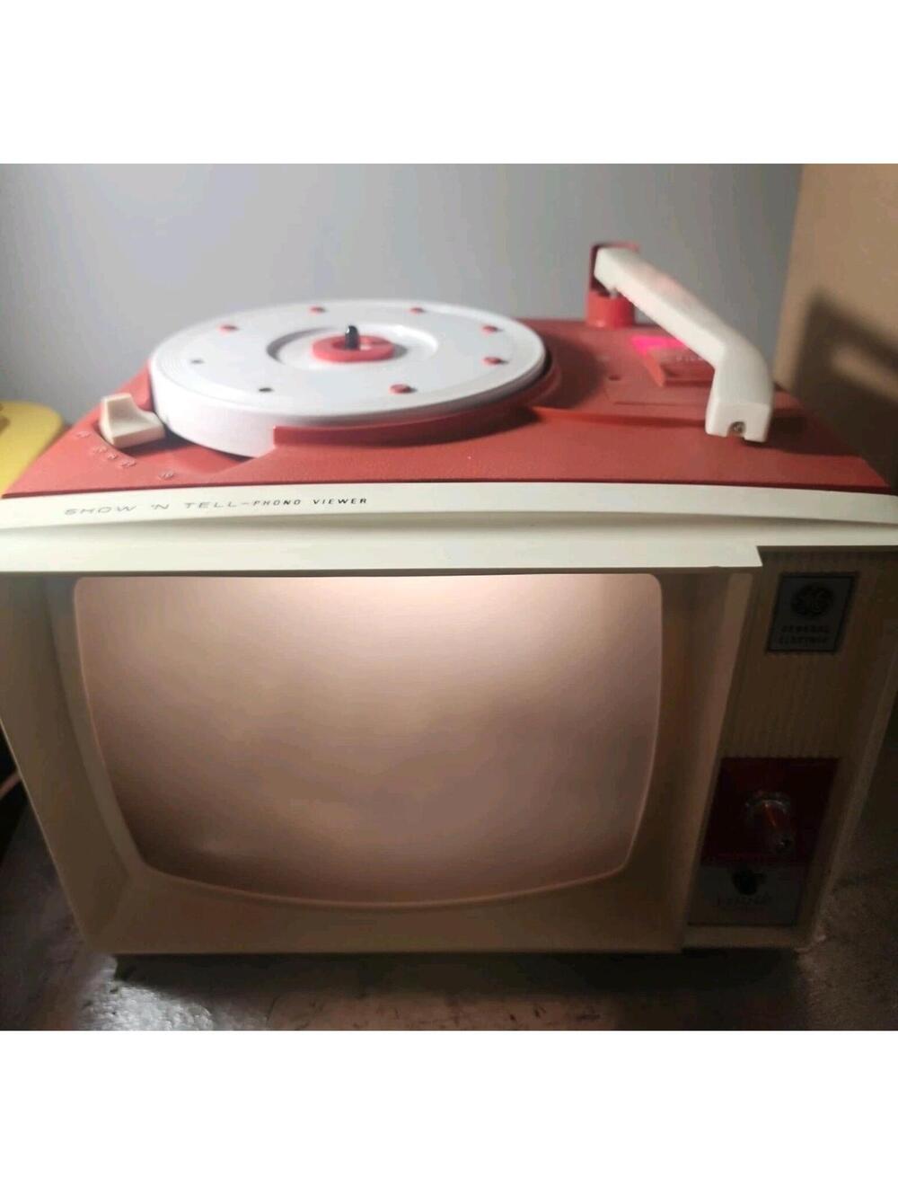 Vintage 1960s GE Show N Tell Phono Viewer Red Light Works!!!!!